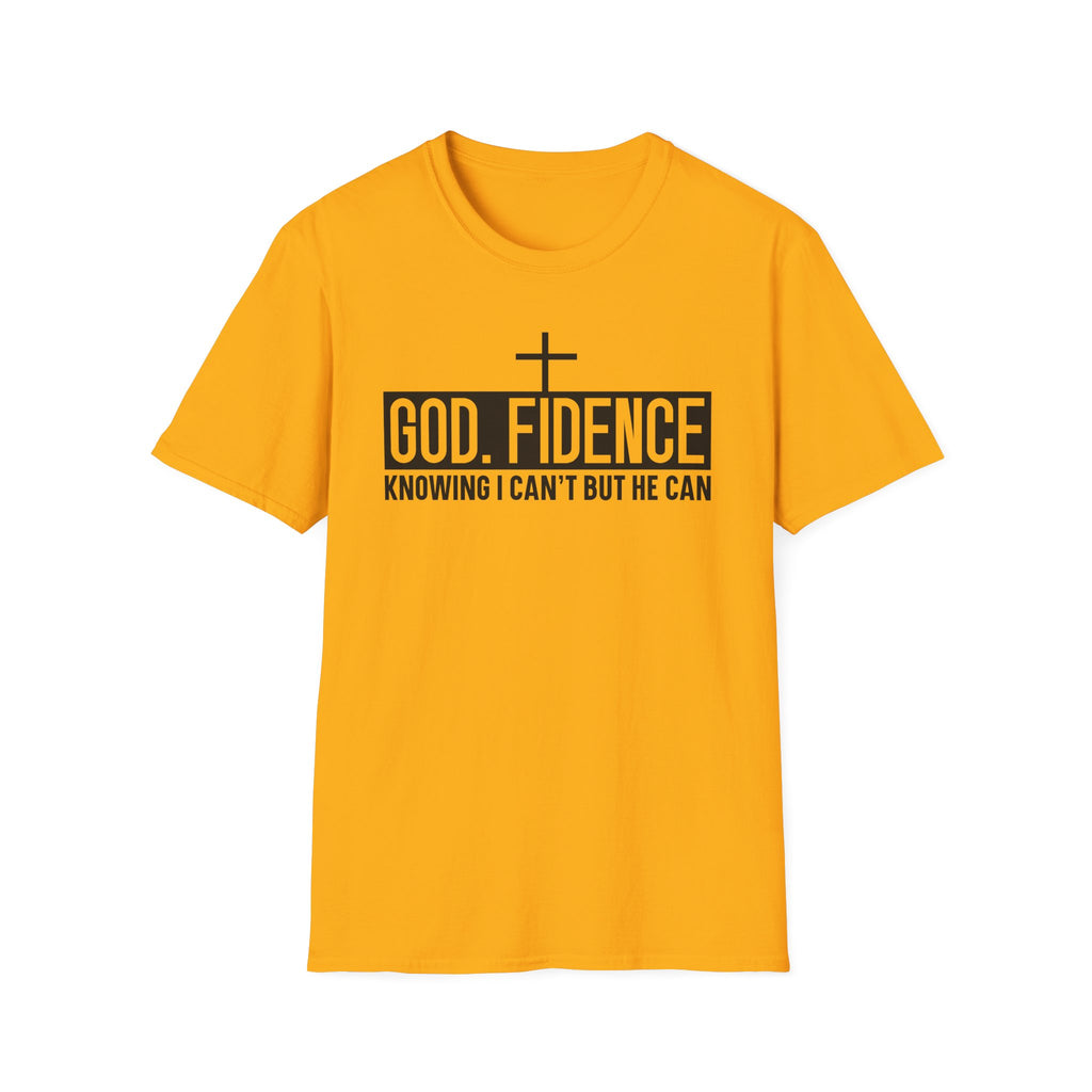 Faith Confidence T-Shirt — "God. Fidence" Christian Inspirational Tee