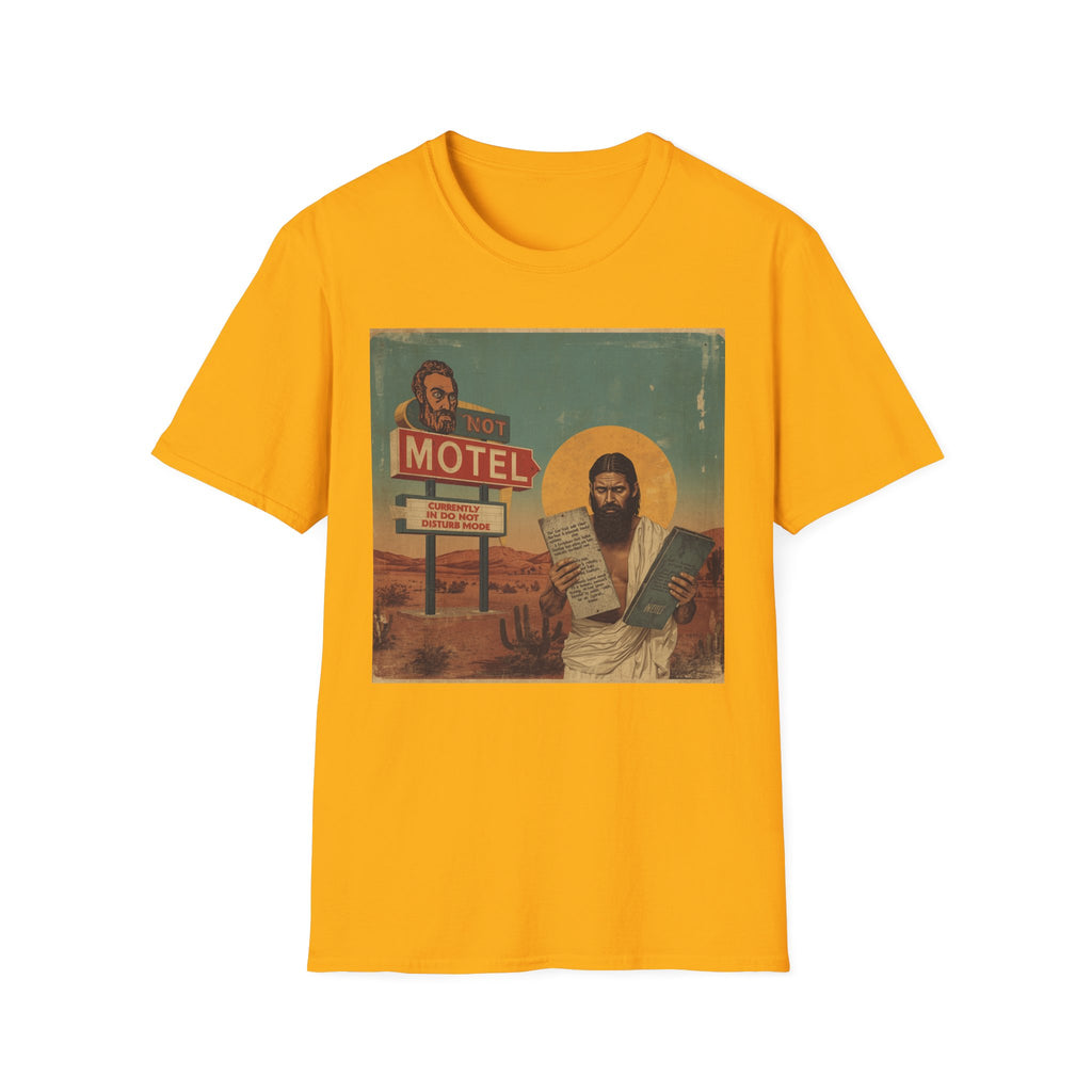 Desert Motel Graphic T‑Shirt — Vintage Roadside Jesus Art Tee