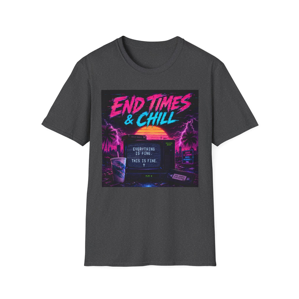 Retro 'End Times & Chill' T-Shirt — Vaporwave Sunset Tee