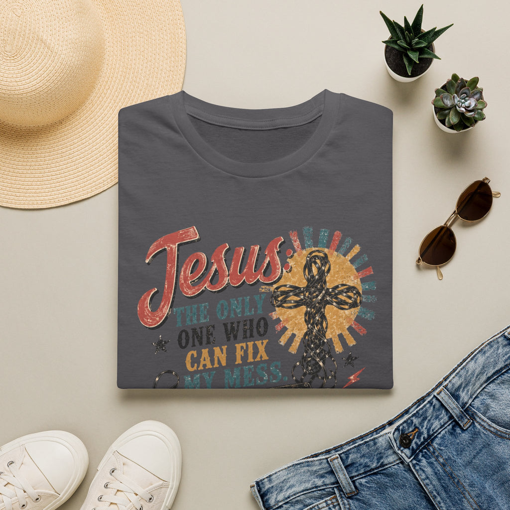 Jesus Can Fix My Mess T-Shirt — Retro Cassette Christian Tee