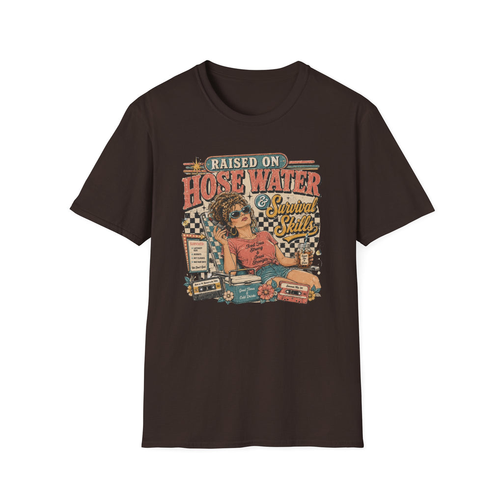 Raised on Hose Water Retro Graphic T-Shirt — Vintage Barber/Salon Vibes