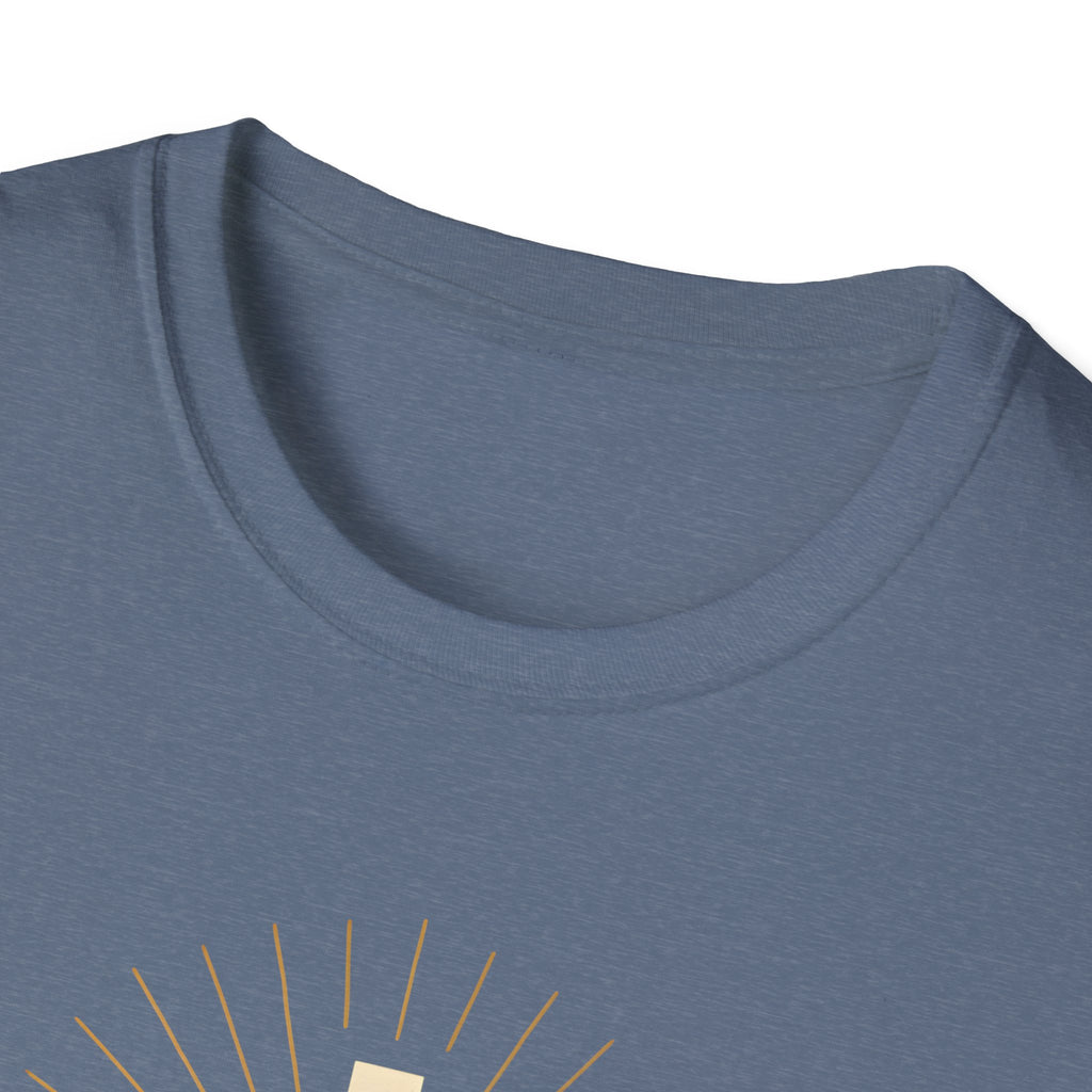 Radiant gold cross T-Shirt--Faith in Full Light