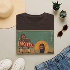 Desert Motel Graphic T‑Shirt — Vintage Roadside Jesus Art Tee