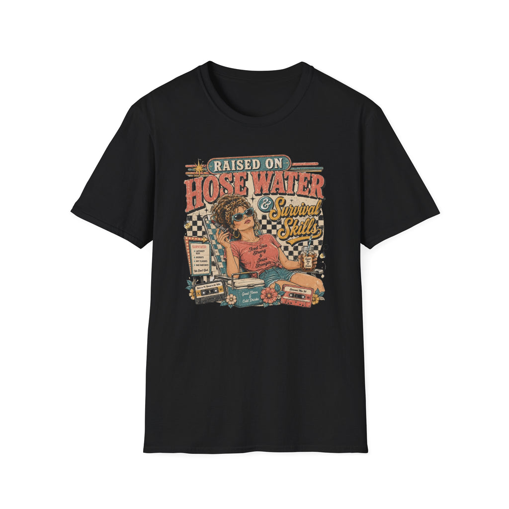 Raised on Hose Water Retro Graphic T-Shirt — Vintage Barber/Salon Vibes