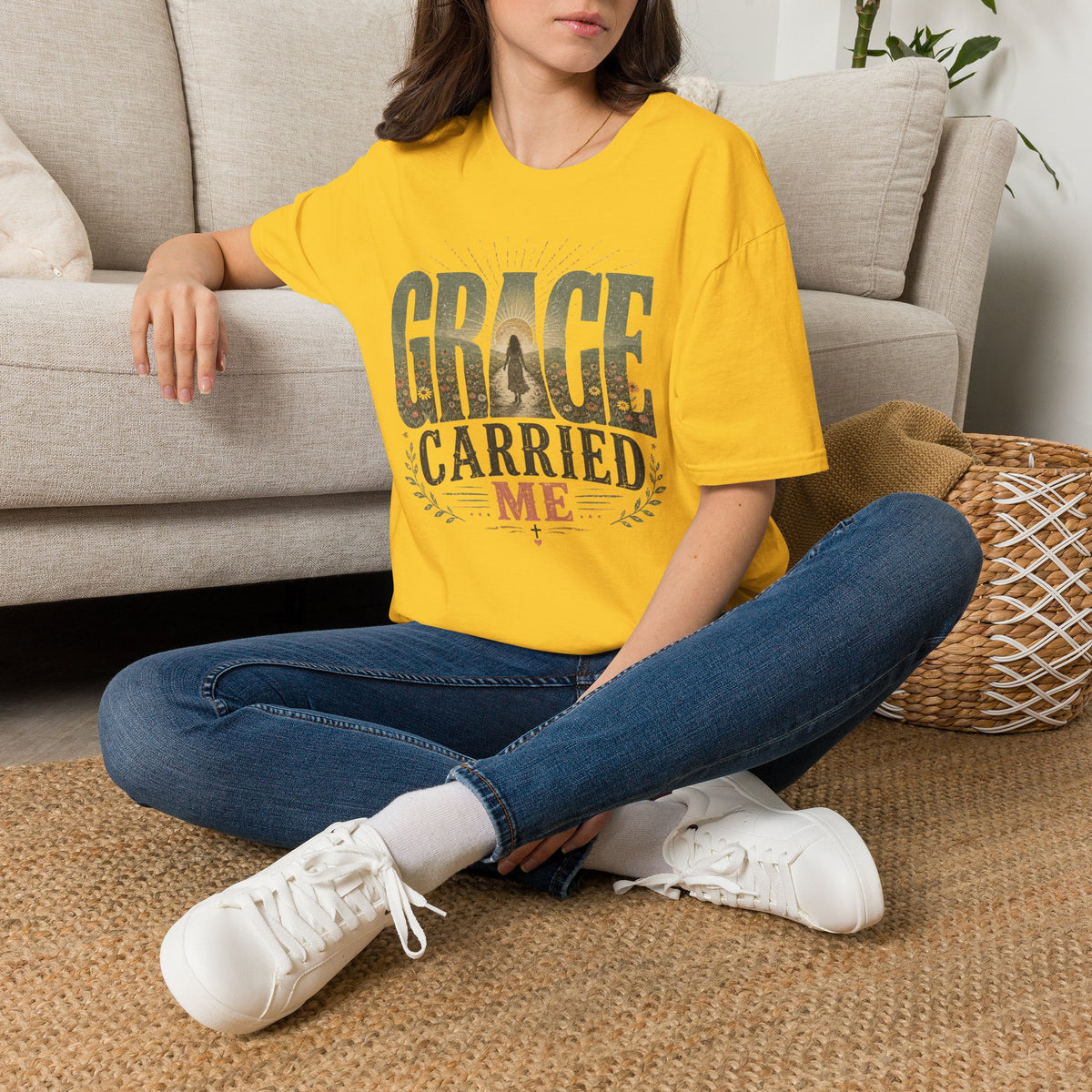 Grace Carried Me T‑Shirt — Inspirational Christian Faith Graphic Tee