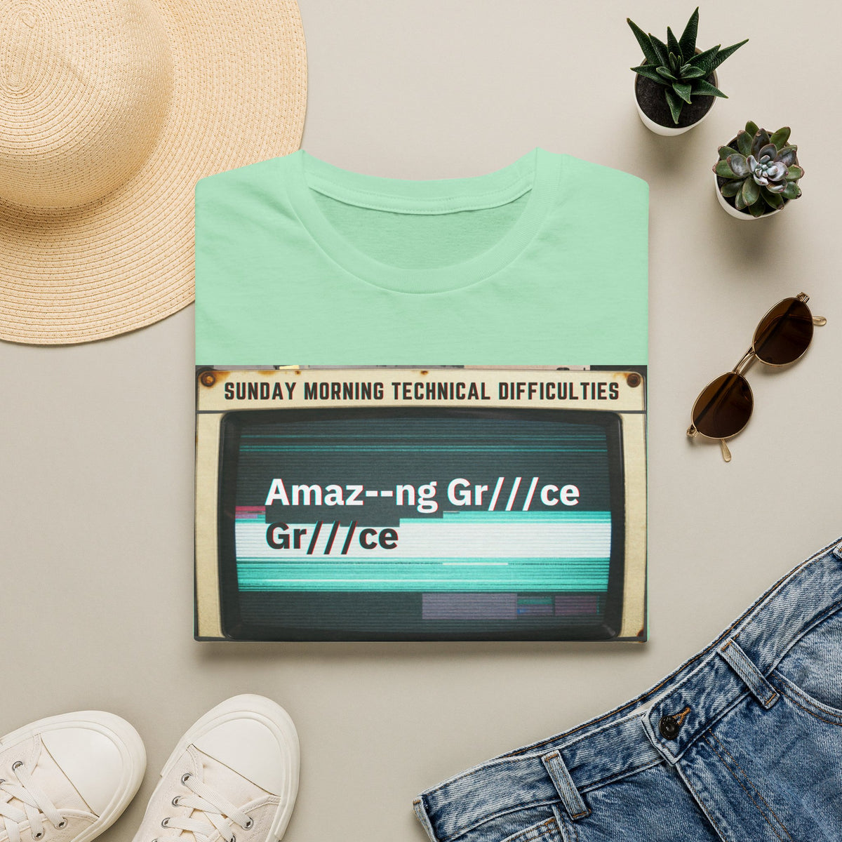 T-Shirt - "Sunday Morning Technical Difficulties" Vintage VHS Graphic