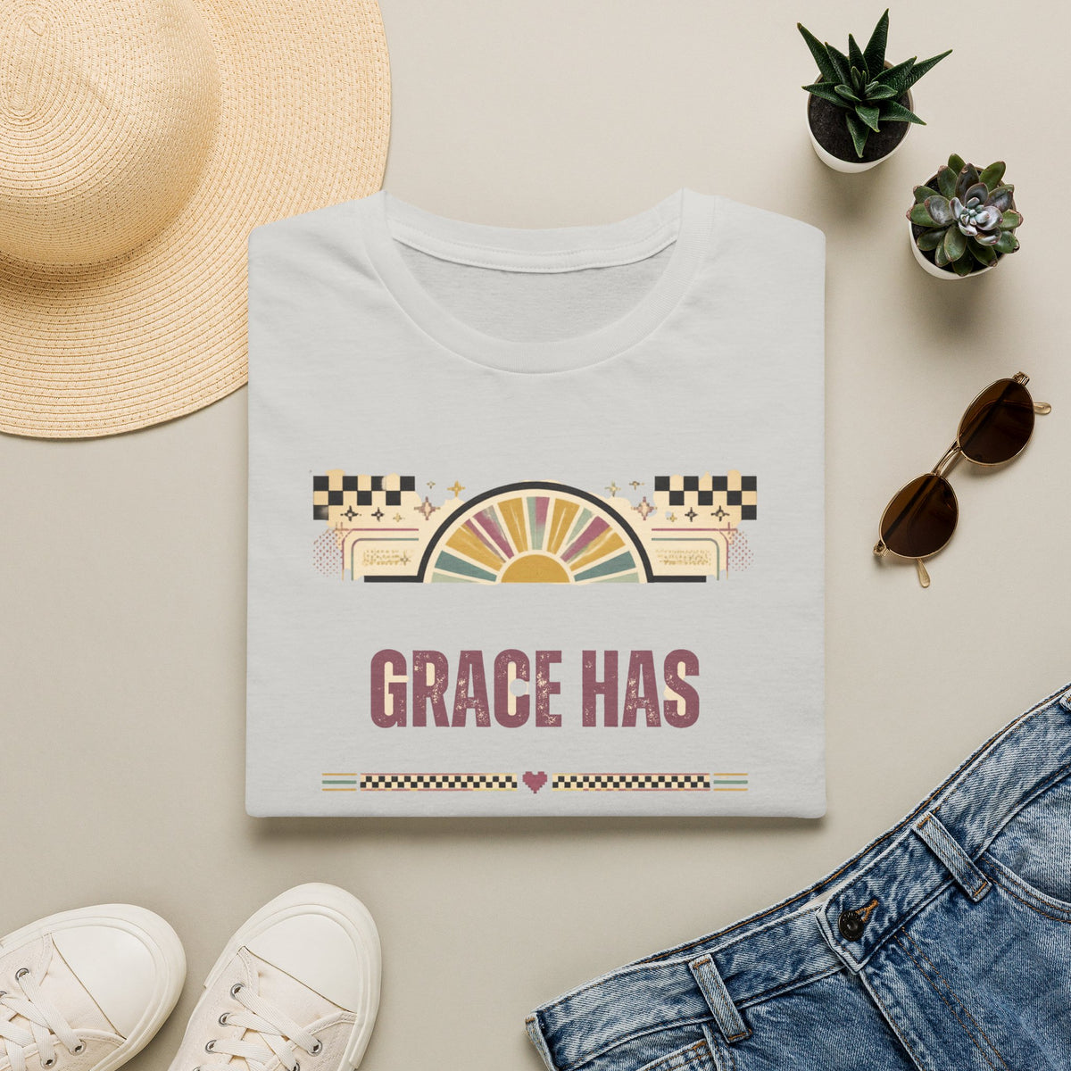 Grace Has Entered the Chat T-Shirt — Retro Boho Graphic Tee for Women