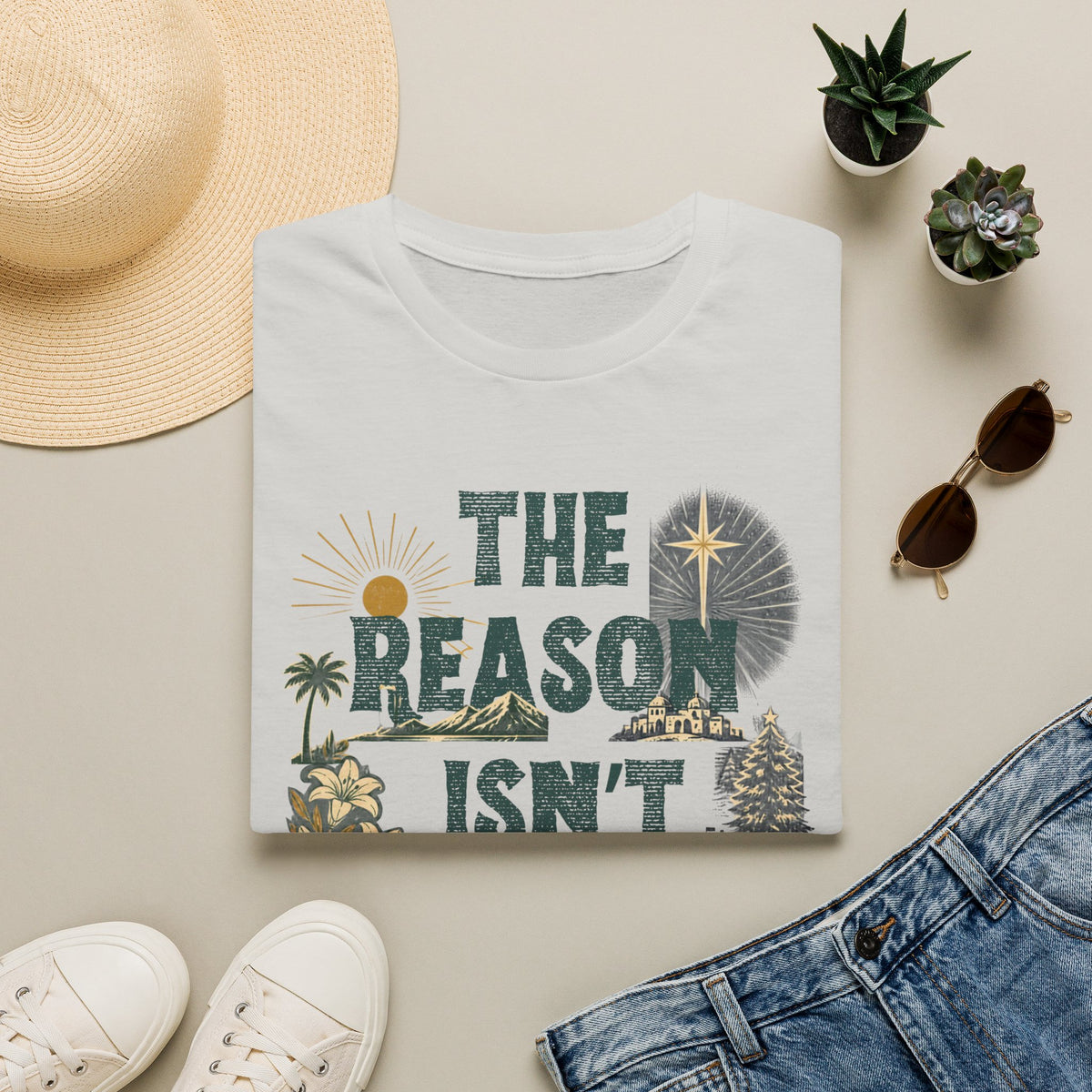 T-Shirt — "The Reason Isn't Seasonal" Christian Nativity Faith Tee