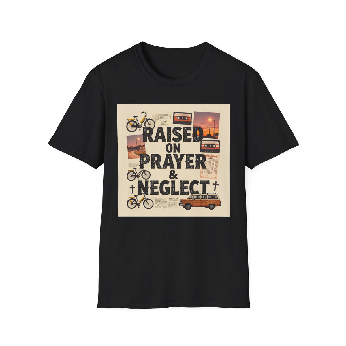 Raised on Prayer T-Shirt — Vintage Faith & Nostalgia Tee