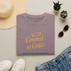 Covered in Grace T-Shirt — 'Running on Coffee, Slightly Unhinged but Saved' Christian Tee