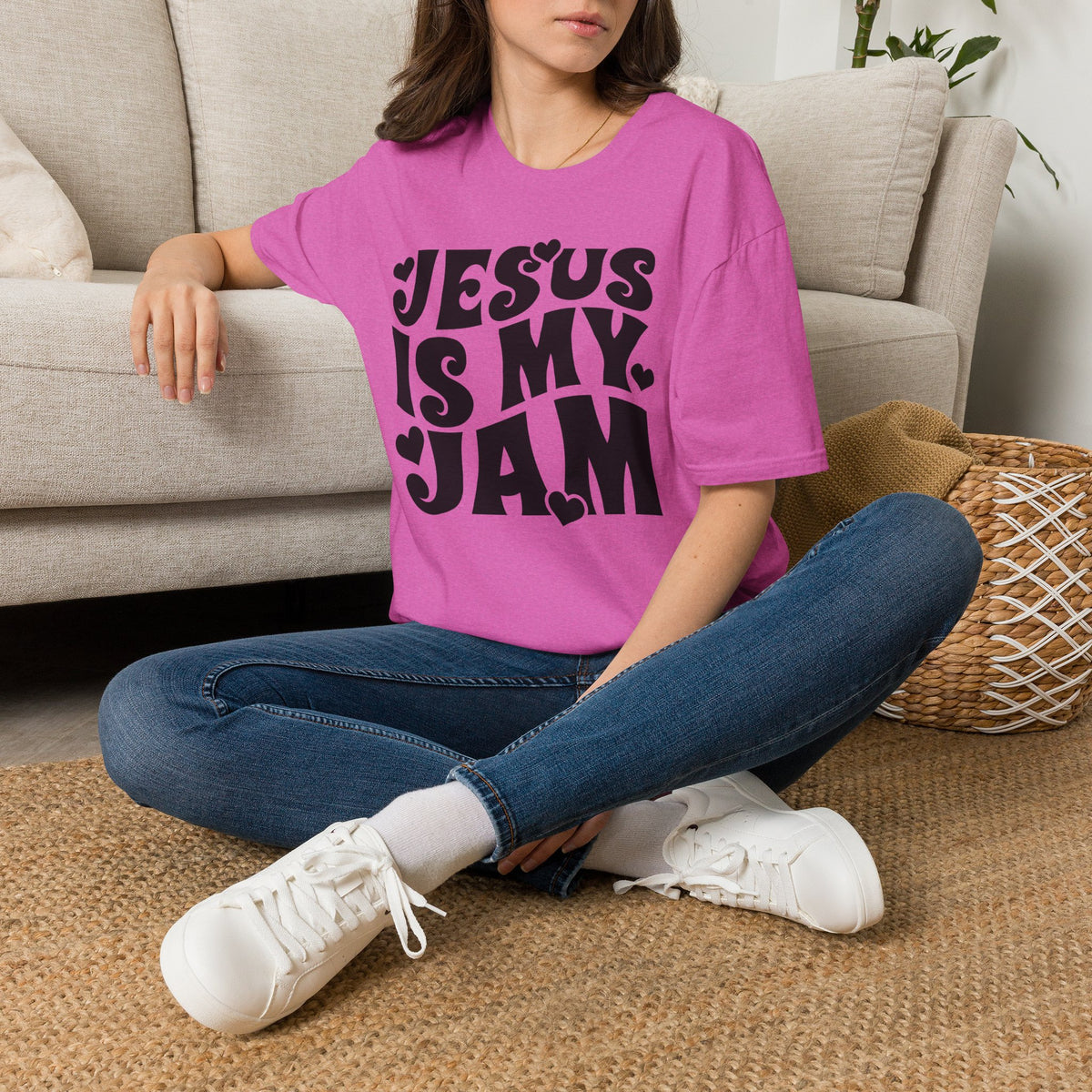 Jesus Is My Jam T-Shirt — Retro Heart Faith Tee
