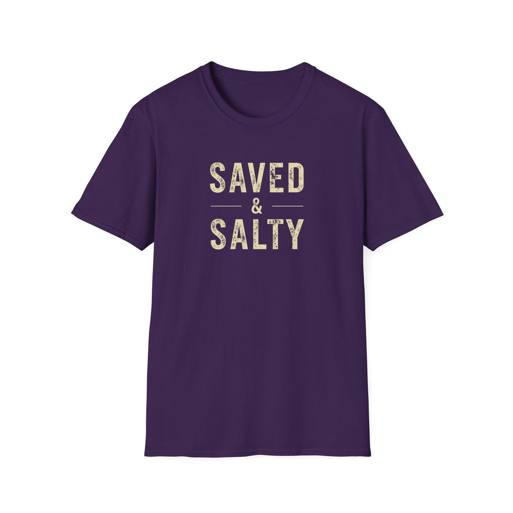 Saved & Salty T‑Shirt — Christian Beachy Faith Graphic Tee