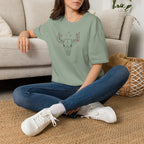 Floral deer skull T-Shirt