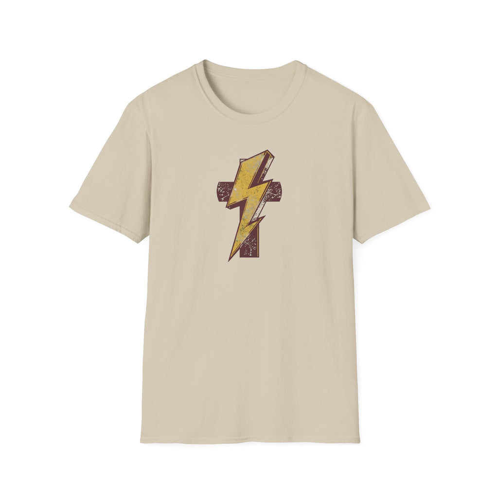 Vintage Lightning Bolt T-Shirt — Retro Distressed Yellow Bolt Tee