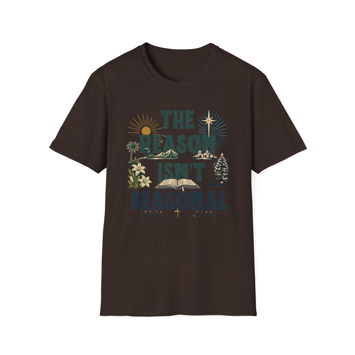 T-Shirt — "The Reason Isn't Seasonal" Christian Nativity Faith Tee