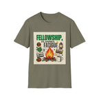 Fellowship Flannel & Fatigue T‑Shirt — Campfire Christian Retreat Tee