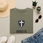 Grace Is Plentiful Christian T-Shirt — Shield & Cross Faith Tee