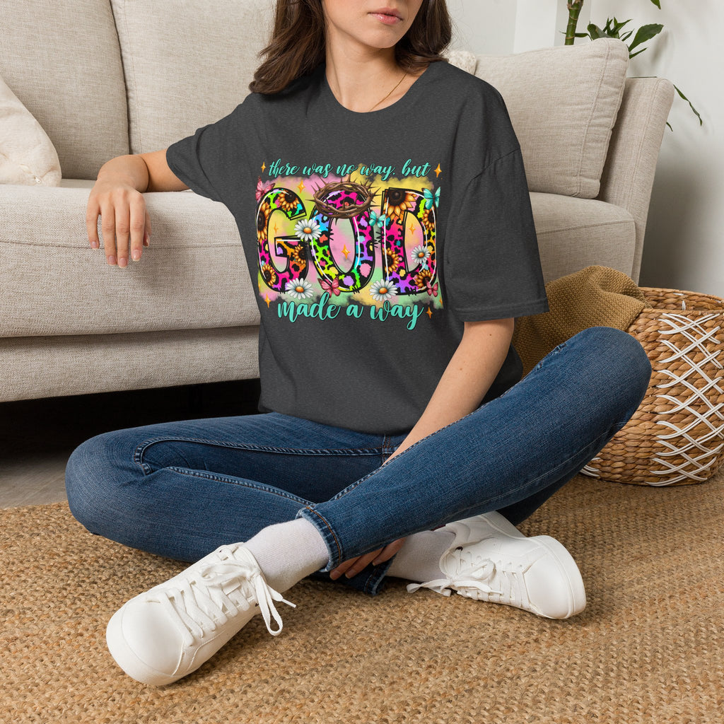 Floral 'God Made a Way' Christian Graphic T-Shirt