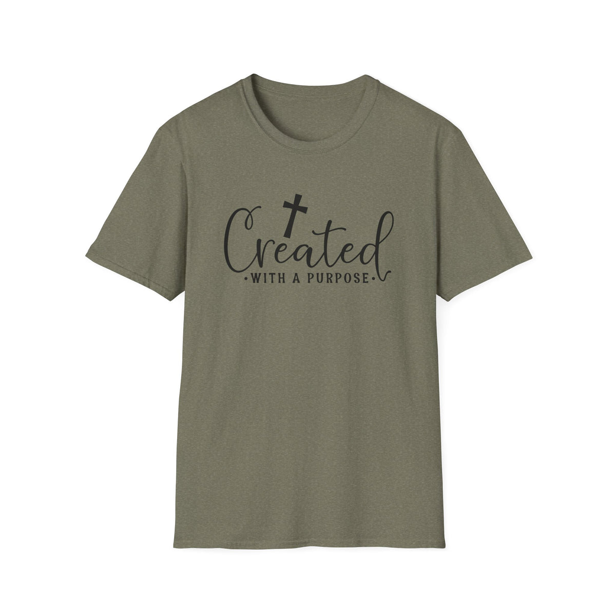 Created With a Purpose Christian T-Shirt — Faith Cross Inspirational Tee
