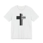 Christian Cross T-Shirt – 'Jesus, Forgiving, Love, Kindness' Word Cloud Tee