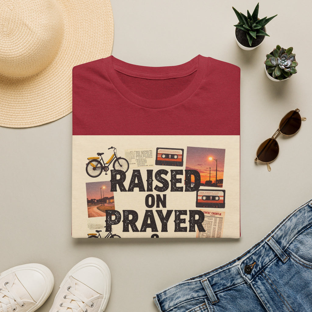 Raised on Prayer T-Shirt — Vintage Faith & Nostalgia Tee
