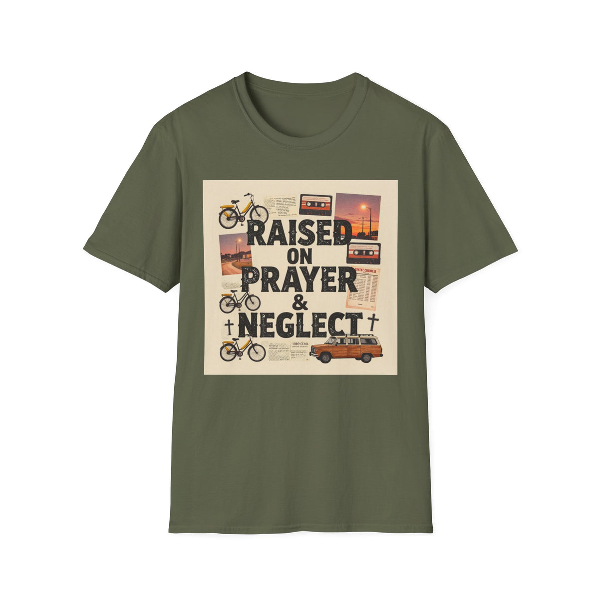 Raised on Prayer T-Shirt — Vintage Faith & Nostalgia Tee