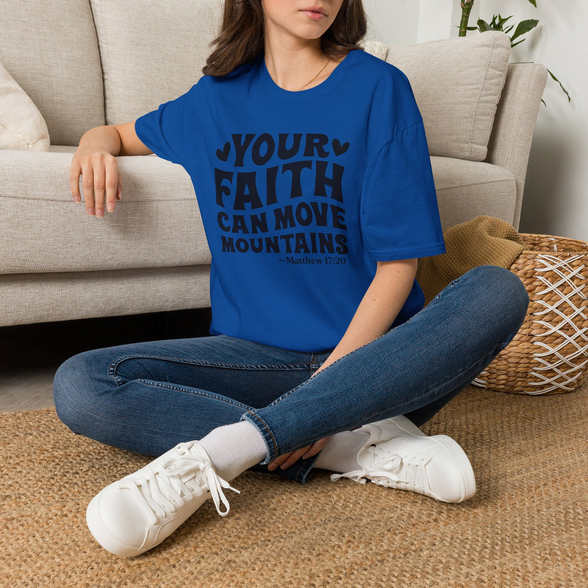 Your Faith Can Move Mountains T-Shirt — Inspirational Christian Tee (Matthew 17:20)