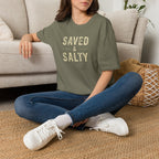 Saved & Salty T‑Shirt — Christian Beachy Faith Graphic Tee