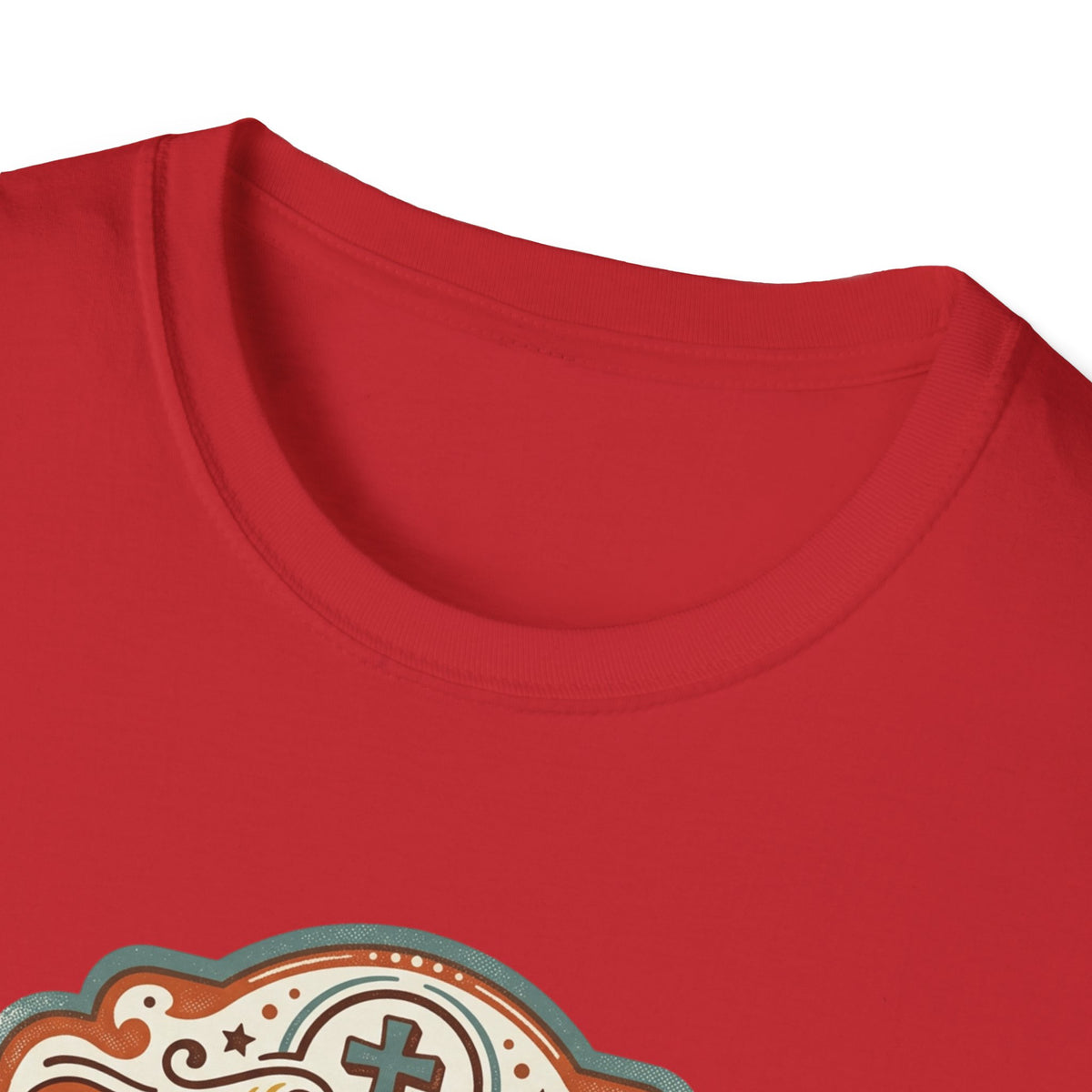 Christian T-Shirt — "Jesus Saves" Vintage Script Faith Tee