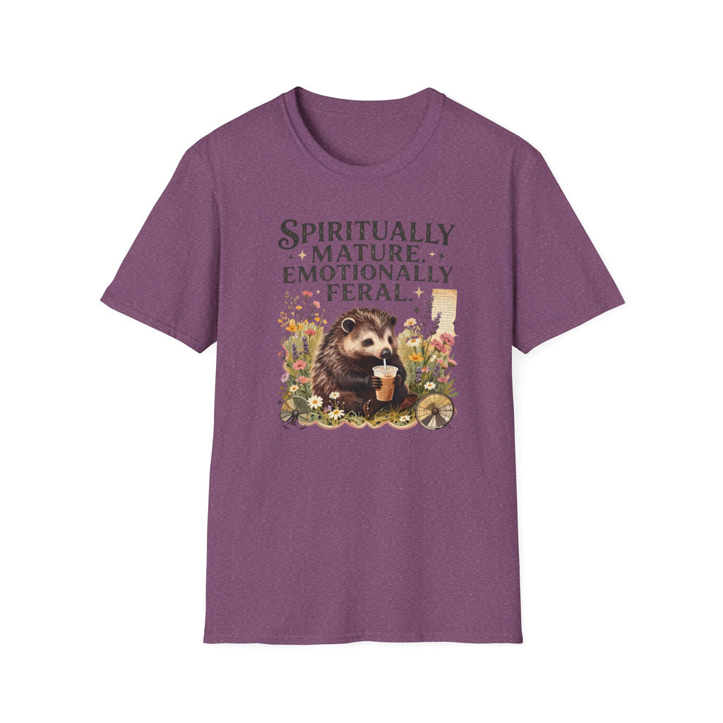 "Spiritually Mature, Emotionally Feral" Hedgehog Graphic Tee