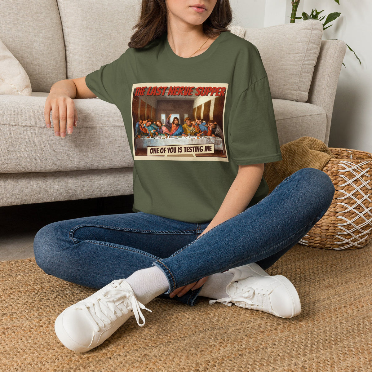 The Last Nerve Supper T-Shirt — Funny Parody Jesus Last Supper Graphic Tee