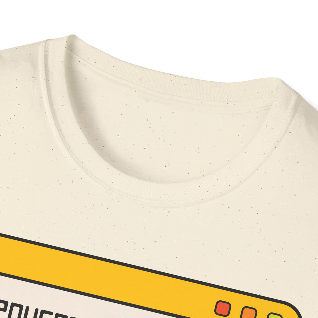 T-Shirt — "Powered by Jesus and Sarcasm" Graphic Tee