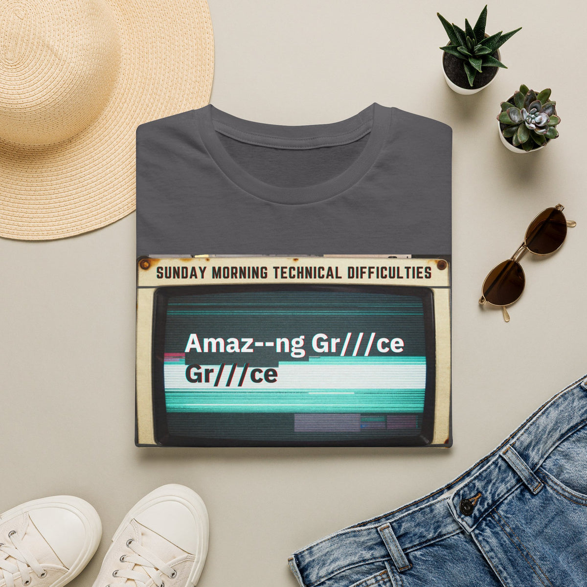 T-Shirt - "Sunday Morning Technical Difficulties" Vintage VHS Graphic