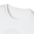 Radiant gold cross T-Shirt--Faith in Full Light