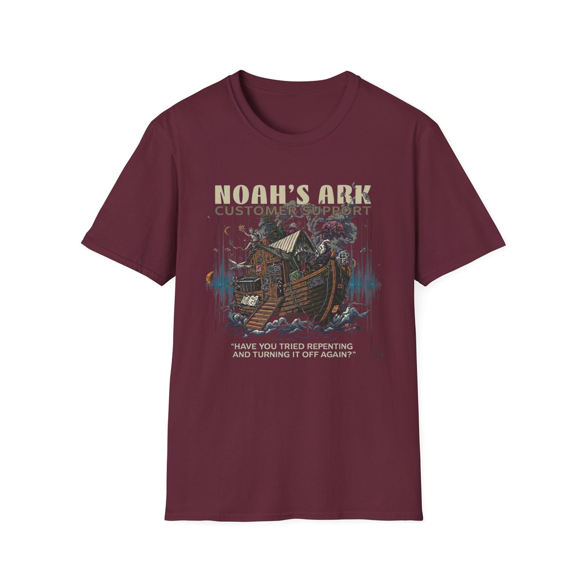 Noah's Ark Graphic T‑Shirt — Vintage Ark Illustration with Animals