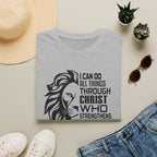 Philippians 4:13 Lion T-Shirt – "I Can Do All Things Through Christ" Christian Tee