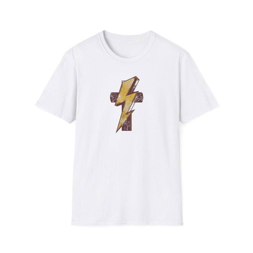 Vintage Lightning Bolt T-Shirt — Retro Distressed Yellow Bolt Tee