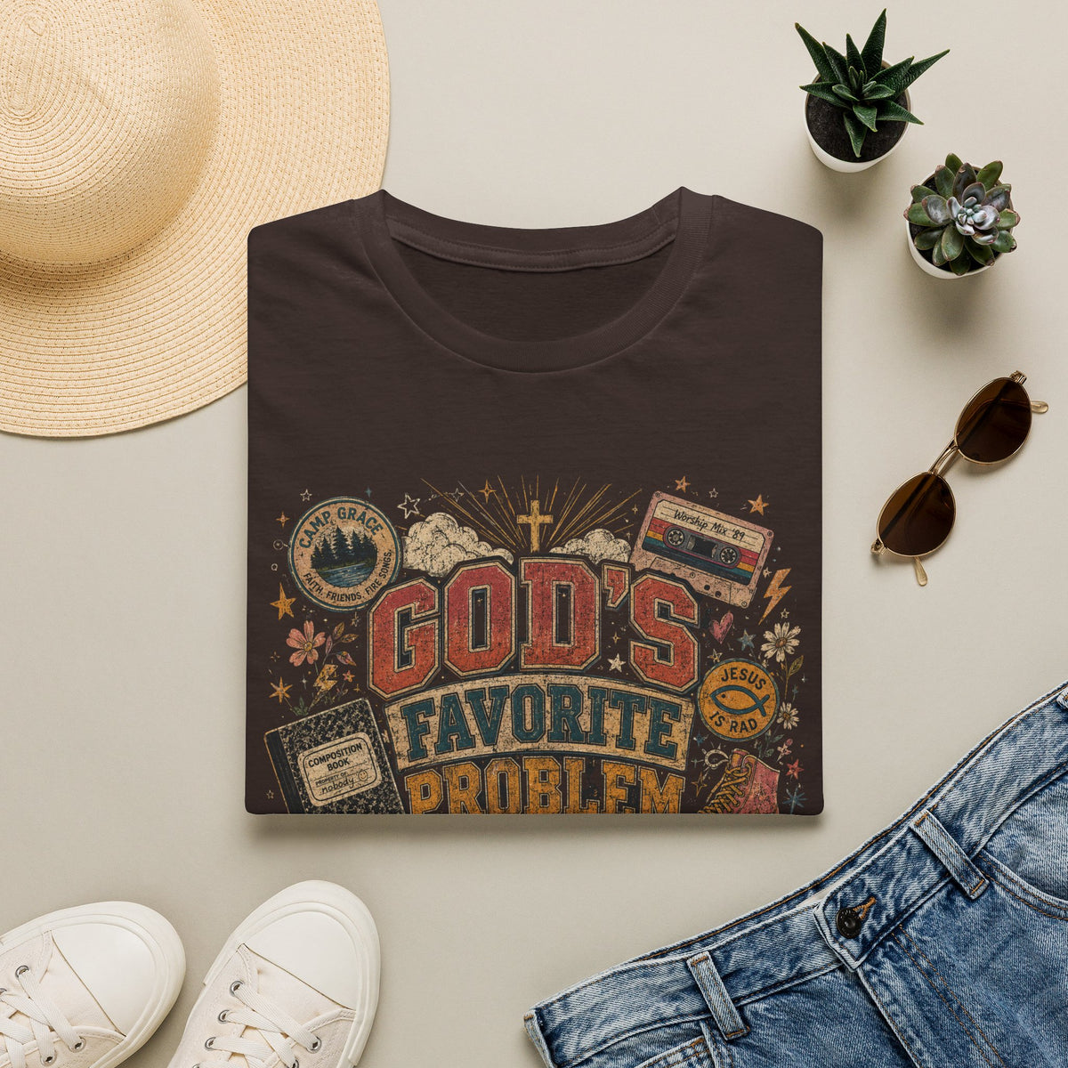 God's Favorite Problem Child T-Shirt — Vintage Faith Graphic Tee