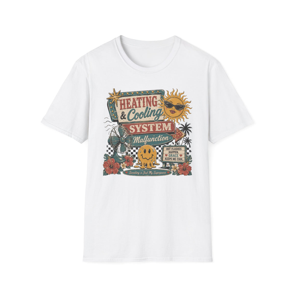 Heating & Cooling System T-Shirt — Retro HVAC Vacation Vibes Tee