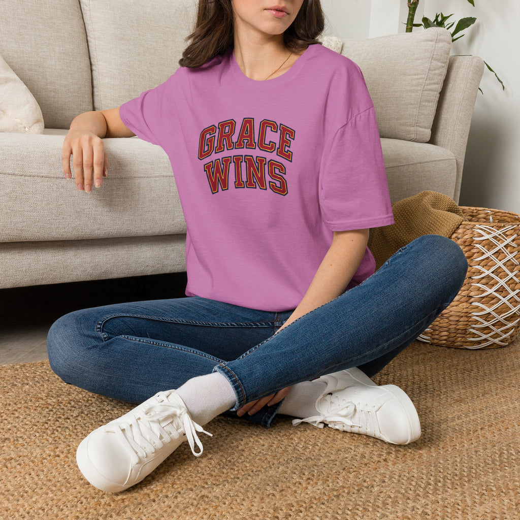 Grace Wins Bold Text T-Shirt