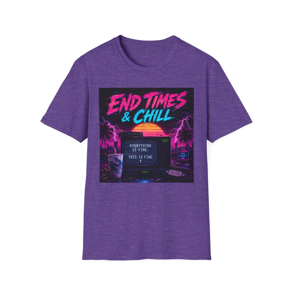 Retro 'End Times & Chill' T-Shirt — Vaporwave Sunset Tee