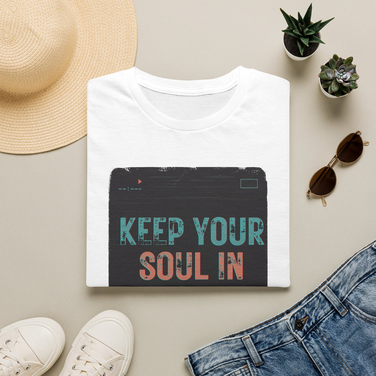Keep Your Soul In Tracking T-Shirt — Inspirational Vintage Graphic Tee