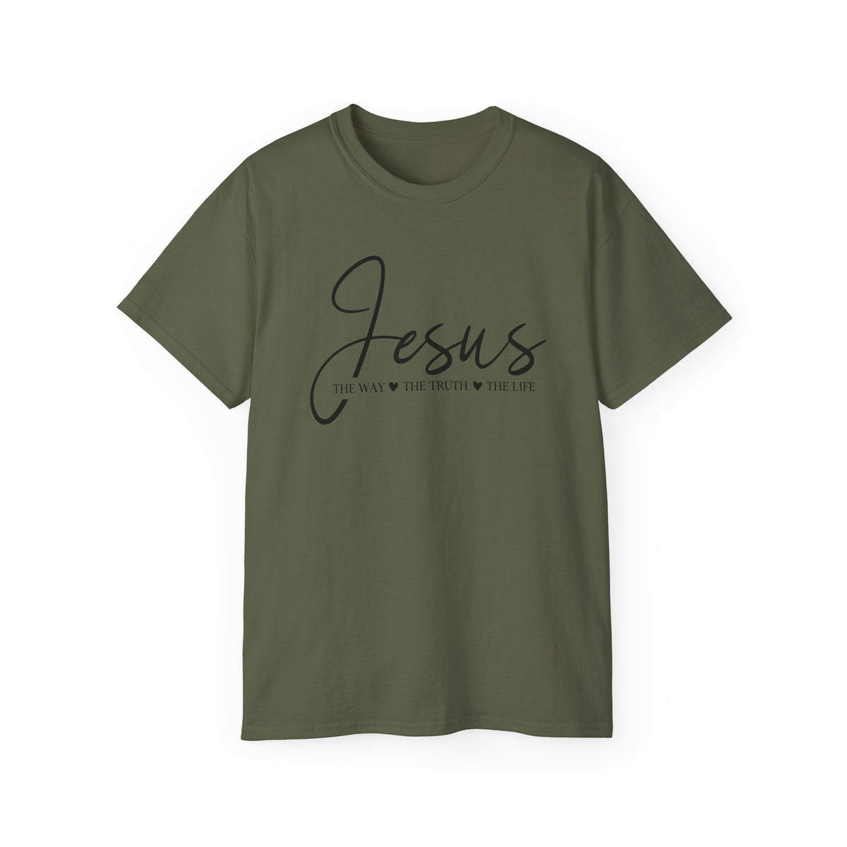 Jesus Script Tee — "Jesus: The Way The Truth The Life" Christian Faith T-Shirt