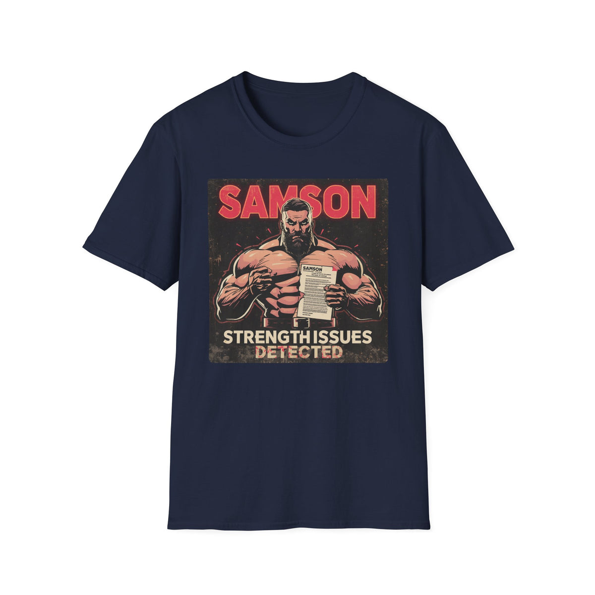 Samson Strength T-Shirt – "Strength Issues Detected" Retro Gym Tee