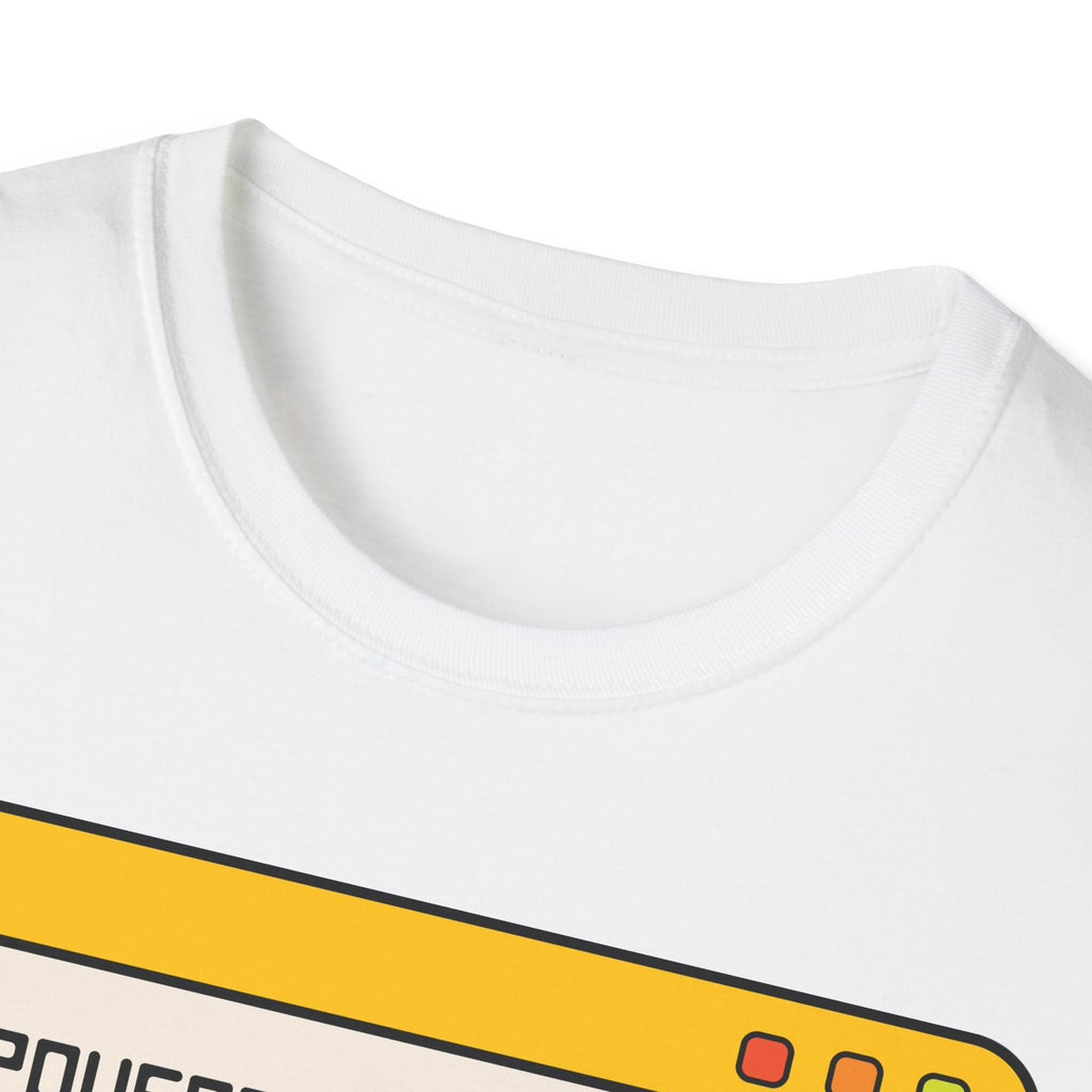 T-Shirt — "Powered by Jesus and Sarcasm" Graphic Tee