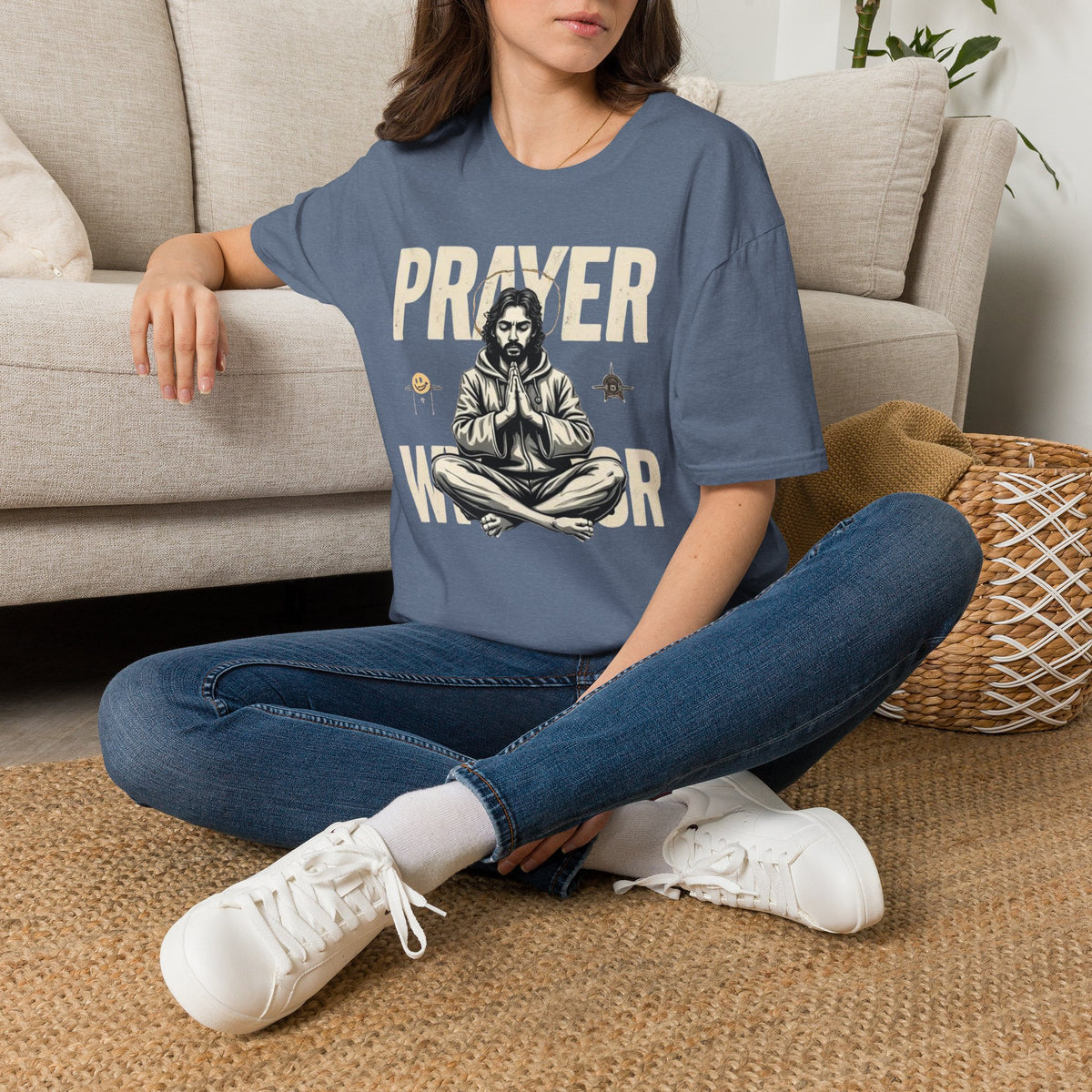 Prayer Warrior T-Shirt — Meditative Jesus Graphic Tee