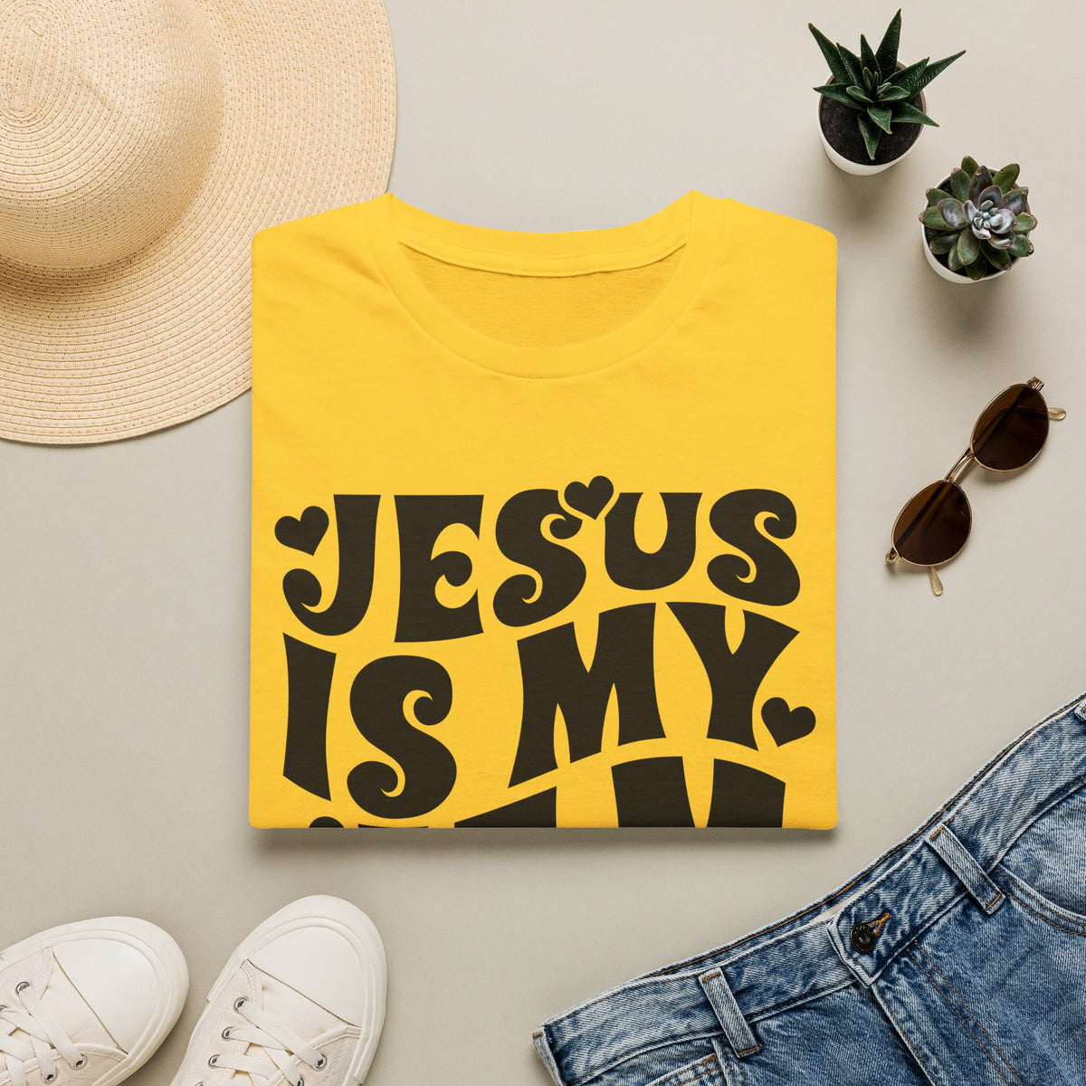 Jesus Is My Jam T-Shirt — Retro Heart Faith Tee