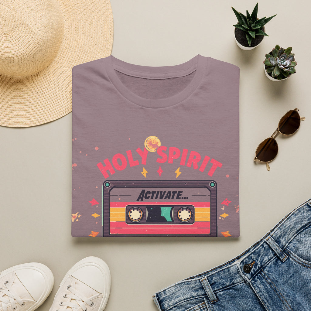 Holy Spirit Activate Slowly T-Shirt — Retro Cassette Christian Tee