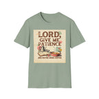 T-Shirt — “Lord, Give Me Patience (And Maybe More Coffee)” Vintage Coffee Tee