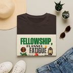 Fellowship Flannel & Fatigue T‑Shirt — Campfire Christian Retreat Tee